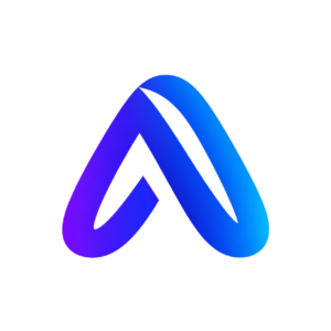Logo Pita Abstrak Ungu Biru Sian